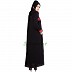 Designer abaya- Islamic dress with Red jaccard print Designer abaya- Islamic dress with Red jaccard print